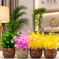Pack of 4 Artificial Decorative Plants with Pebble Pots