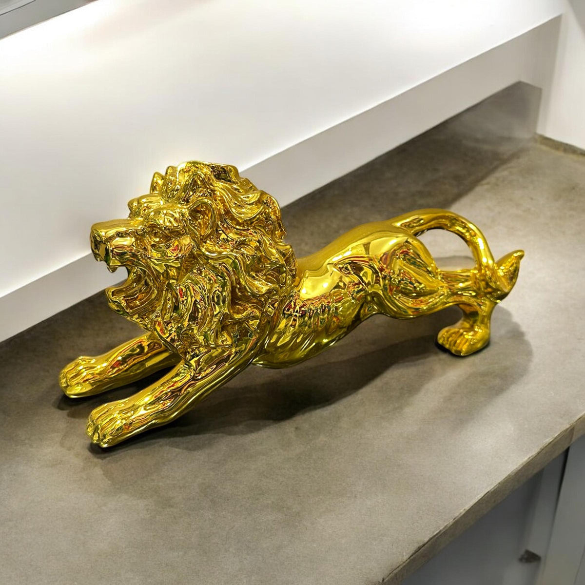 Golden & Silver Lion Sculpture